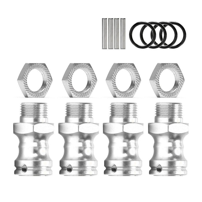 4PCS 17mm Wheel Hex 22mm Enhanced Mount Drive Nuts for 1/8 Cars (Aluminium) Hex Adapter New Enron Silver 