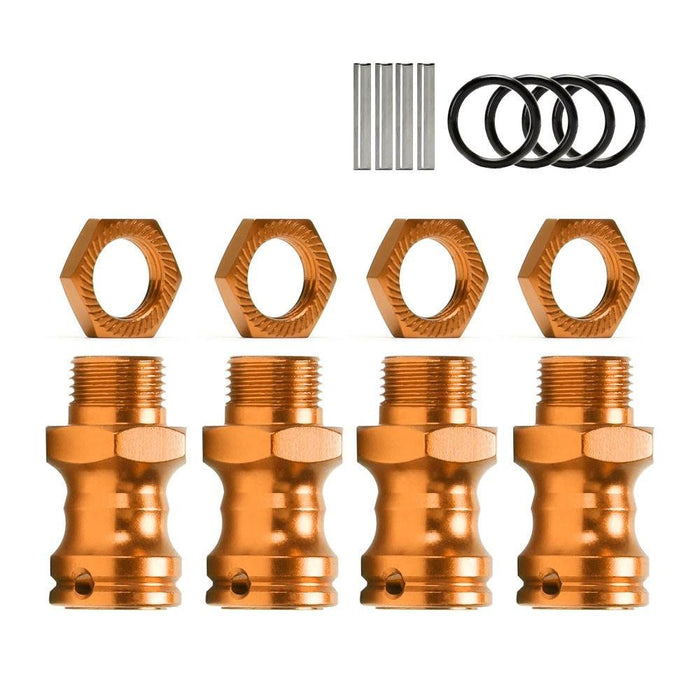 4PCS 17mm Wheel Hex 22mm Enhanced Mount Drive Nuts for 1/8 Cars (Aluminium) Hex Adapter New Enron Gold 