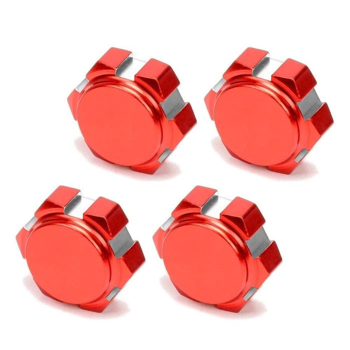 4PCS 17mm Wheel Nuts for Arrma 1/7 1/8 (Aluminium) Schroef New Enron Red-Silver 