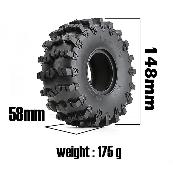 4PCS 2.2" 148x58mm 1/10 Crawler Tires (Rubber) - upgraderc