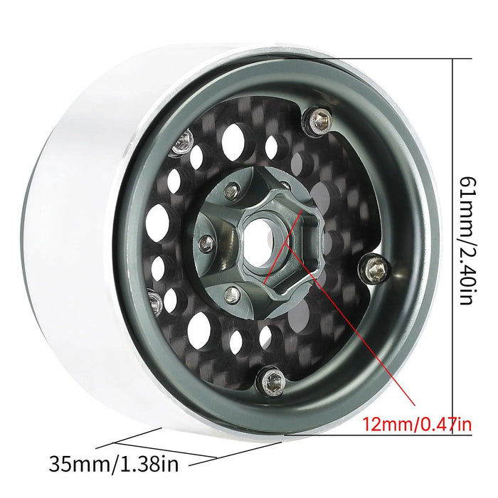4PCS 2.2" 61x35mm 1/10 Crawler Beadlock Wheel Rims (Aluminium) - upgraderc