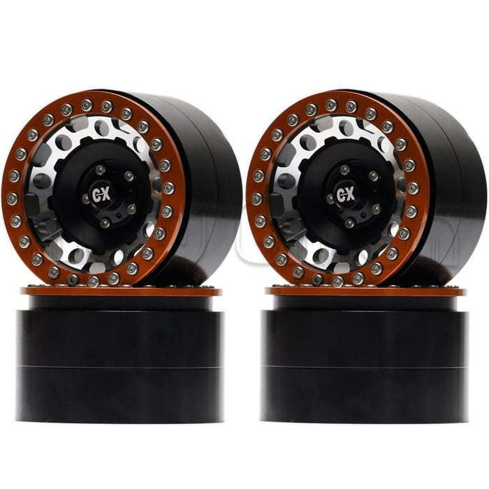 4PCS 2.2" 63x40mm Beadlock Rims for 1/10 Crawler (Aluminium) Band en/of Velg New Enron Black-Orange 4pcs 