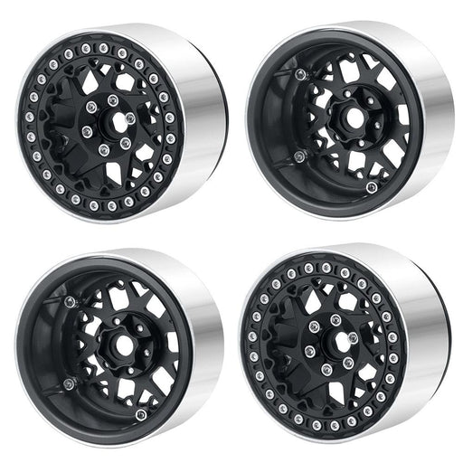 4PCS 2.2" 64.5x35mm 1/10 Crawler Beadlock Wheel Set (Aluminium) - upgraderc