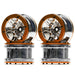 4PCS 2.2" 64x42mm 1/10 Crawler Beadlock Rims (Plastic) Band en/of Velg New Enron SILVER-ORANGE 