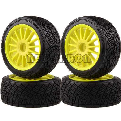 4PCS 2.2" 80x55mm Wheel Set for 1/10 Rally (Plastic+Rubber) Band en/of Velg New Enron Green 