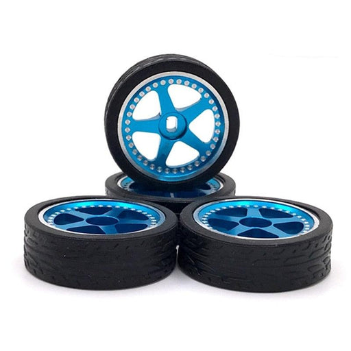4PCS 26x11mm Touring Wheel Set for Wltoys 1/28 (Metaal+Rubber) - upgraderc