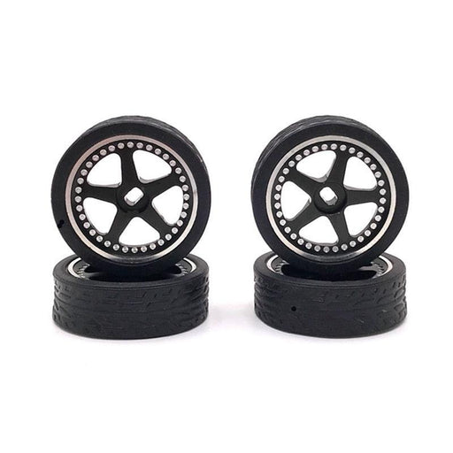 4PCS 26x8.5mm Touring Wheel Set for Wltoys 1/28 (Metaal+Rubber) - upgraderc