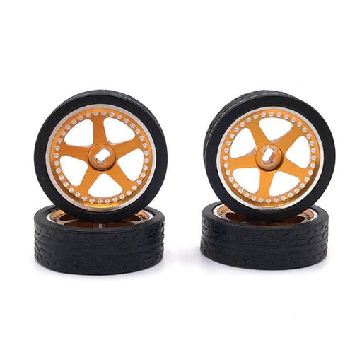 4PCS 26x8.5mm Touring Wheel Set for Wltoys 1/28 (Metaal+Rubber) - upgraderc