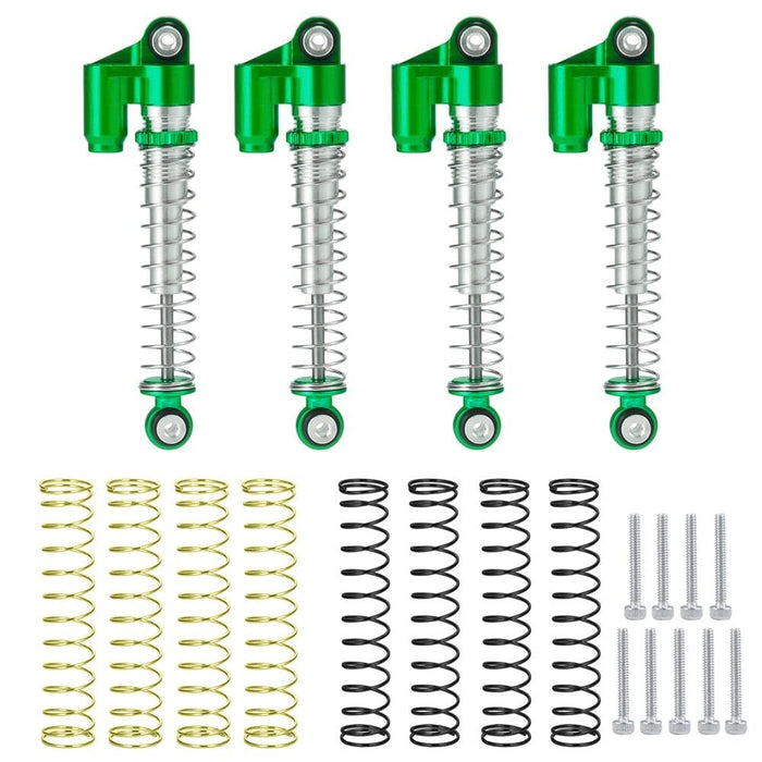 4PCS 31~48mm Shock Absorbers for Axial SCX24 1/24 (Metaal) Schokdemper Yeahrun 43mm Green 