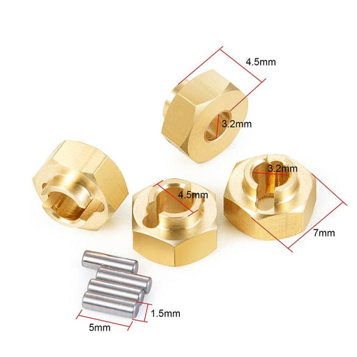 4PCS 4/4.5mm Hex Adapter for Axial SCX24 1/24 (Messing) Hex Adapter Yeahrun 4.5mm 