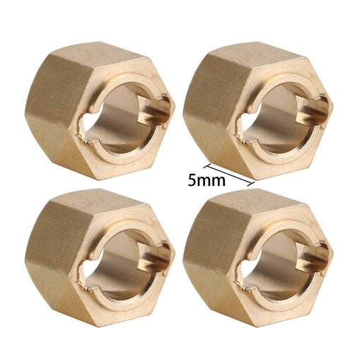 4PCS 4/5/6mm Wheel Hex Thickness for FMS FCX24 1/24 (7mm Messing) - upgraderc