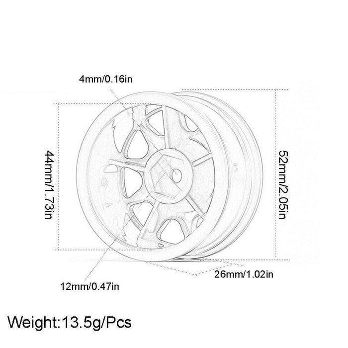 4PCS 52x26mm 1/10 Rally/Drift Wheel Rim Set (Plastic) - upgraderc