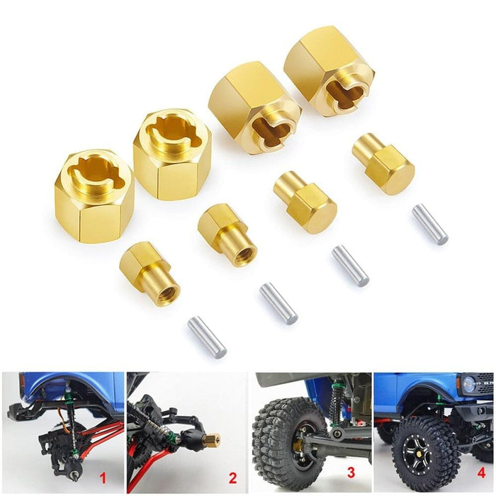 4PCS 5/6mm Extended Hex Adapter for Axial SCX24 1/24 (Messing) Hex Adapter Yeahrun 