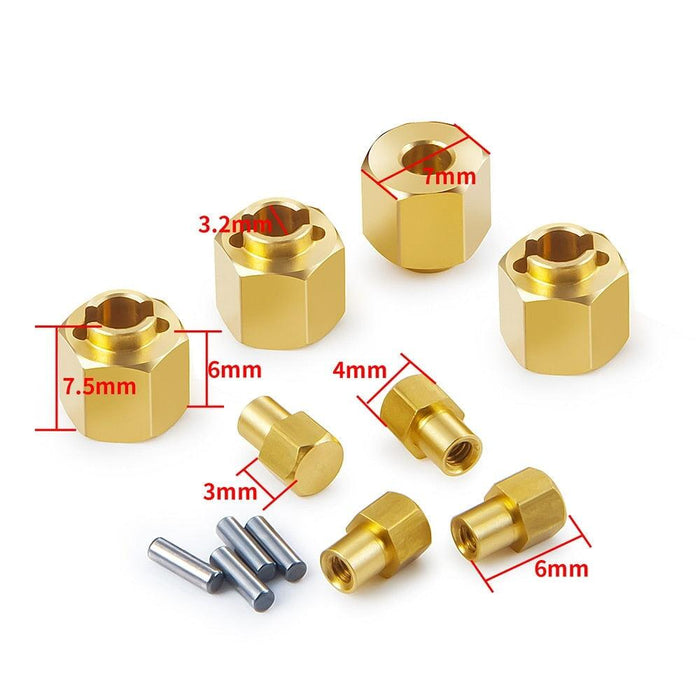 4PCS 5/6mm Extended Hex Adapter for Axial SCX24 1/24 (Messing) Hex Adapter Yeahrun 6mm 