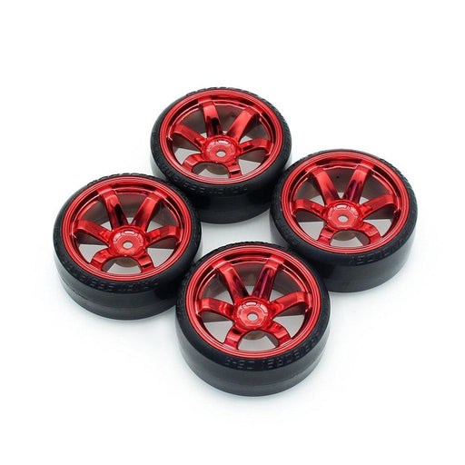 4PCS 59mm 1/10 Drift Wheel Set (Plastic) Band en/of Velg Injora Red 