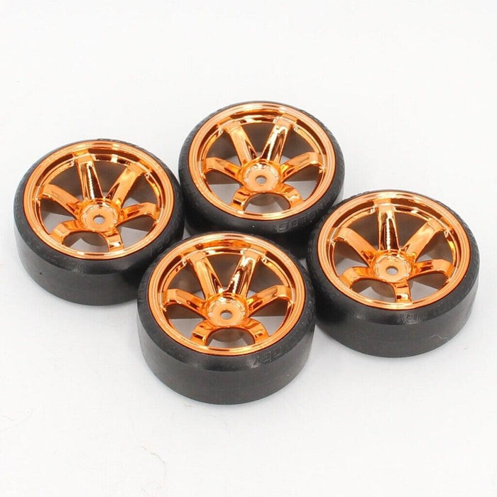 4PCS 59mm 1/10 Drift Wheel Set (Plastic) Band en/of Velg Injora Orange 