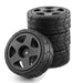 4PCS 65mm Tire Wheel Rims for 1/10 Touring, Drift (Plastic, Rubber) Band en/of Velg upgraderc Black 