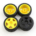 4PCS 65mm Tire Wheel Rims for 1/10 Touring, Drift (Plastic, Rubber) Band en/of Velg upgraderc Yellow 