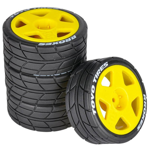 4PCS 65mm Tires Wheels for 1/10 Touring, Drift (Rubber) Band en/of Velg upgraderc yellow 
