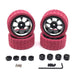 4PCS 65mm Wheels for 1/12 - 1/18 Touring Drift (Metaal) Band en/of Velg upgraderc Pink 