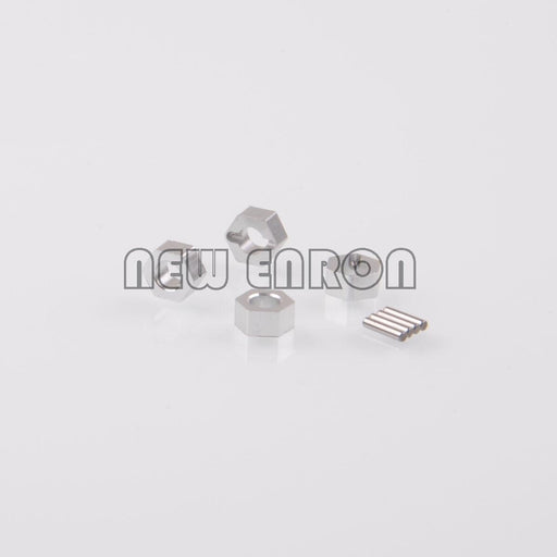 4PCS 7x4mm Wheel Hex (Aluminium) Hex Adapter New Enron Silver 