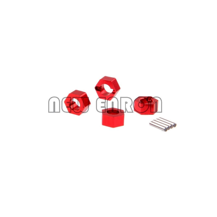 4PCS 7x4mm Wheel Hex (Aluminium) Hex Adapter New Enron Red 