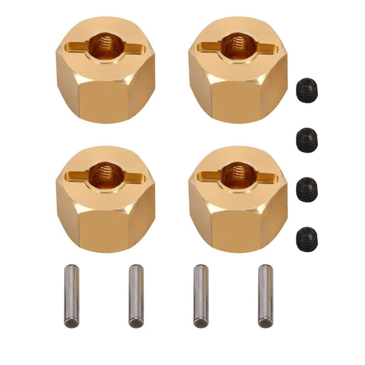 4PCS 8~10mm Heavier Wheel Hex Hub for 1/10 Crawler (Messing) Hex Adapter Injora Brass 9mm 