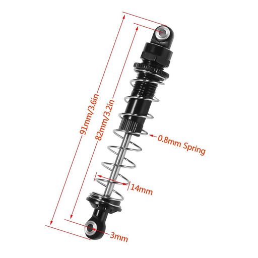 4PCS 80mm Adjustable Shocks Absorber for Axial Capra UTB18 1/18 (Aluminium) - upgraderc