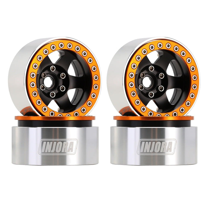 4PCS 9.4mm Offset 1.9" Beadlock Wheel Rims for 1/10 Crawler (Aluminium) Band en/of Velg Injora 4PCS 6 