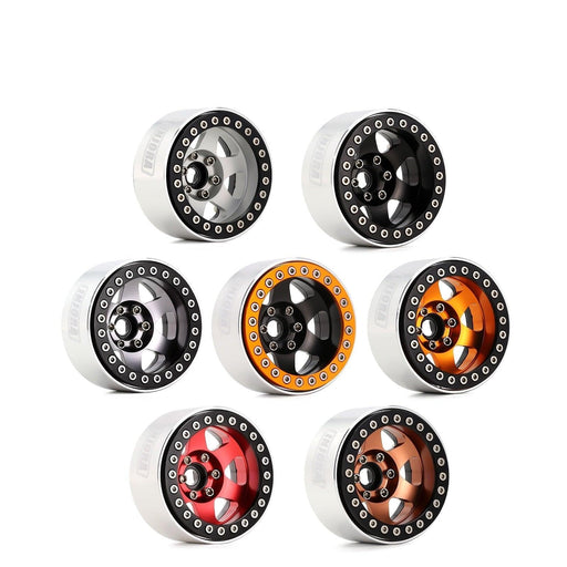 4PCS 9.4mm Offset 1.9" Beadlock Wheel Rims for 1/10 Crawler (Aluminium) Band en/of Velg Injora 