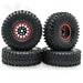4PCS Beadlock Tire Wheels Set for Axial, Traxxas, Redcat 1/10 Band en/of Velg upgraderc 4pcs black Red 