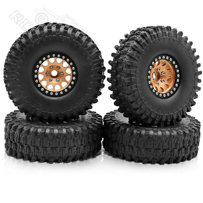 4PCS Beadlock Tire Wheels Set for Axial, Traxxas, Redcat 1/10 Band en/of Velg upgraderc 4pcs orange 