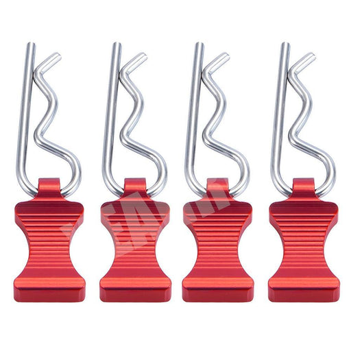 4PCS Body Clips for Axial SCX6 (Metaal) Onderdeel Yeahrun Red 