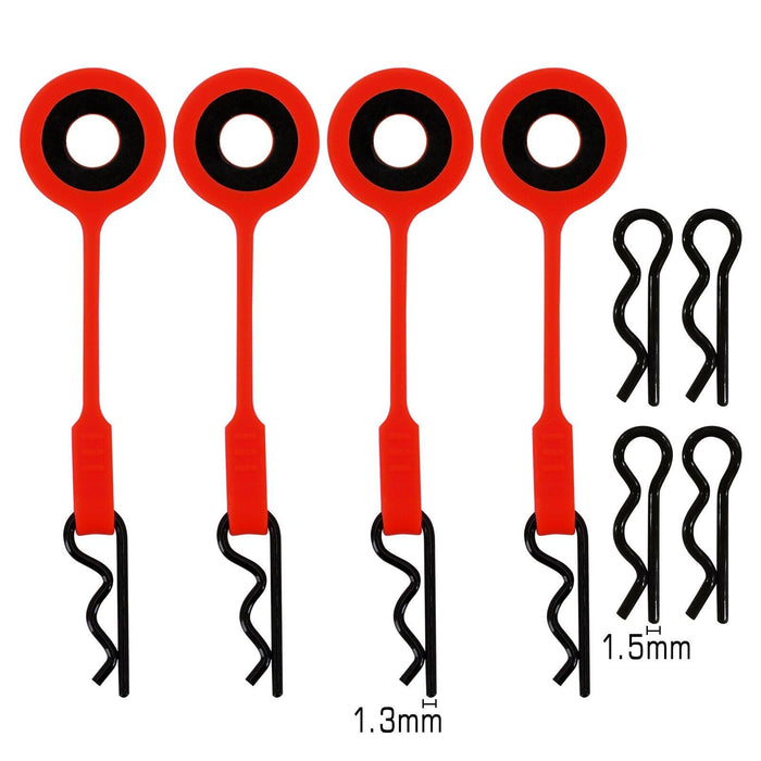 4PCS Body Clips with retainers Body Clip Injora Red 