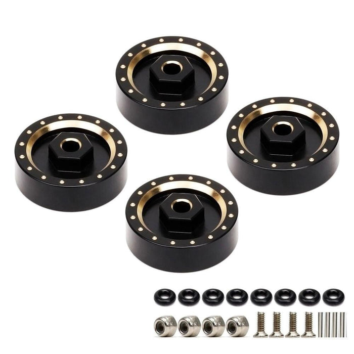 4PCS Extended Wheel Hubs Counterweight 7mm Hex for Axial 1/24 (Messing) Hex Adapter New Enron 