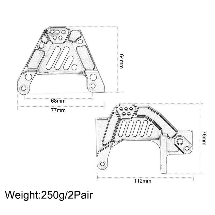 4PCS Front & Rear Shock Tower for Axial SCX6 Wrangler 1/6 (Aluminium) - upgraderc