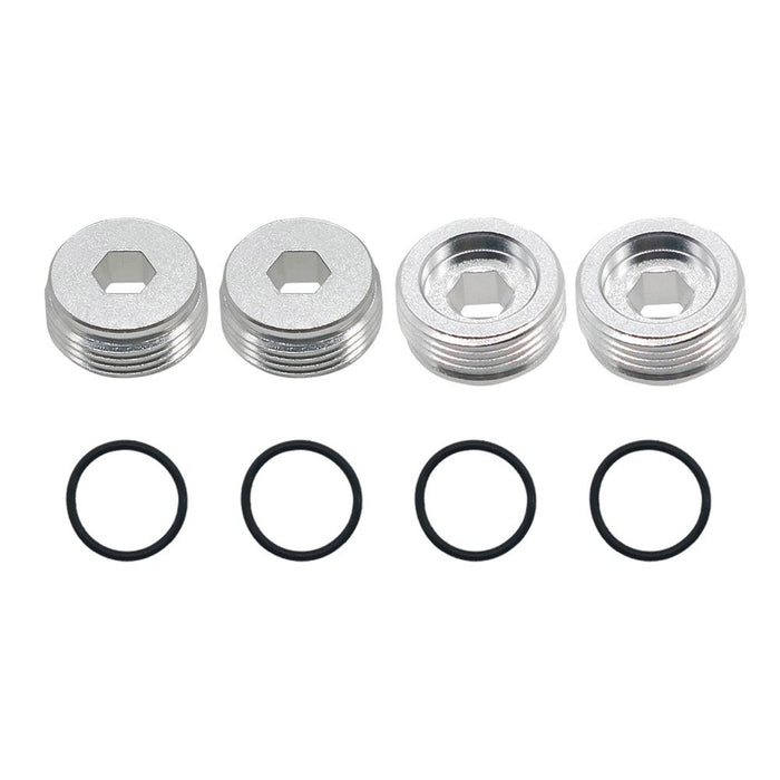 4PCS Front hub nut with O-rings for Arrma 1/7 Onderdeel RCAWD Silver 