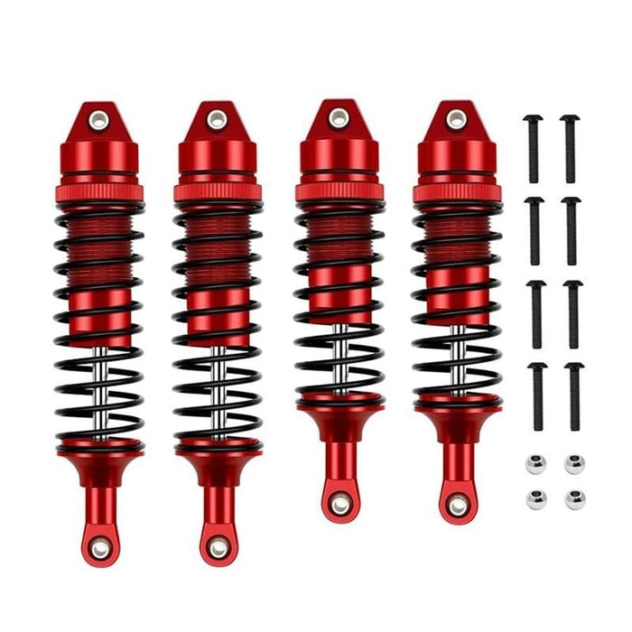 4PCS Front/Rear Oil Filled Shock Absorber for Traxxas 1/10 (Metaal) Schokdemper upgraderc Red 