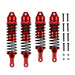 4PCS Front/Rear Oil Filled Shock Absorber for Traxxas 1/10 (Metaal) Schokdemper upgraderc Red 