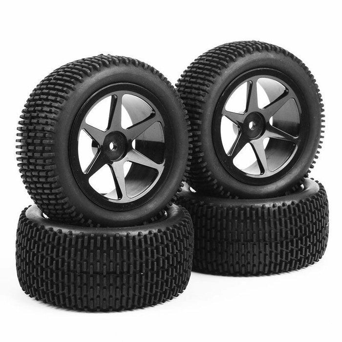 4PCS Front/rear Tire and Wheel Rims for 1/10 Buggy Band en/of Velg upgraderc 