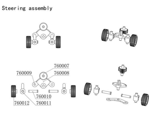 4PCS Left and Right Steering Components for Turbo Racing C10 1/76 760011 - upgraderc