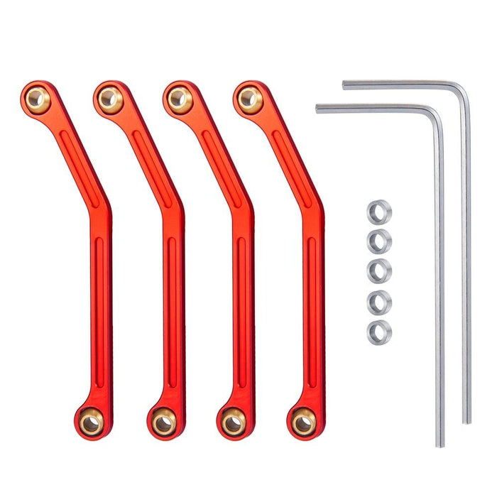 4PCS Linkage Link Rod for Kyosho Jimny 1/18 (Metaal) Onderdeel Yeahrun Red 