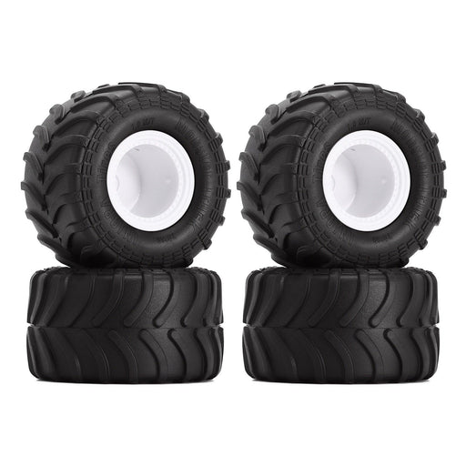 4PCS Monster Truck Wheel Rim Tires for 1/24 Crawler Band en/of Velg Injora White MT1012 