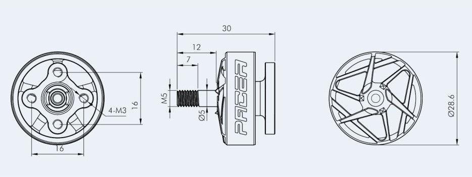 4PCS PACER P2306 V3.0 KV1750 KV1950 KV2550 Outrunner Brushless Motor - upgraderc