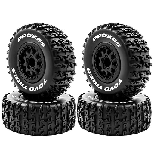 4PCS Tire Wheel Rims for 1/10 Short Course (Plastic+Rubber) Band en/of Velg upgraderc B 4pcs 