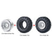 4PCS Wheel Rim Tires + Adapter for Kyosho 1/18 (Alum+Rubber) Band en/of Velg Yeahrun 