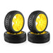 4PCS Wheel Rim Tires for 1/8 Buggy (Plastic+Rubber) Band en/of Velg upgraderc yellow 