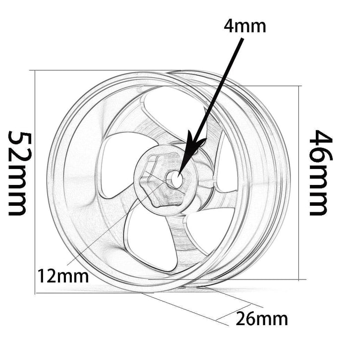 4PCS Wheel Rims 1/10 Drift (Aluminium) Band en/of Velg upgraderc 