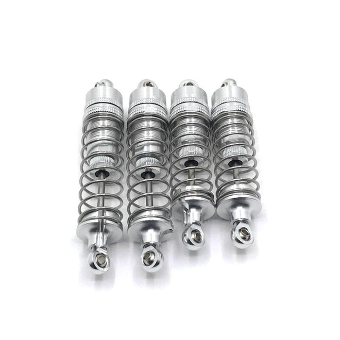 4PPCS Front/rear Shock Absorbers for WLtoys 1/10 (Metaal) Schokdemper upgraderc Silver 