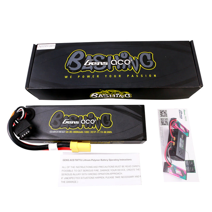Gens Ace G-Tech Bashing 8000mAh 11.1V 100C 3S Lipo Battery (EC5)